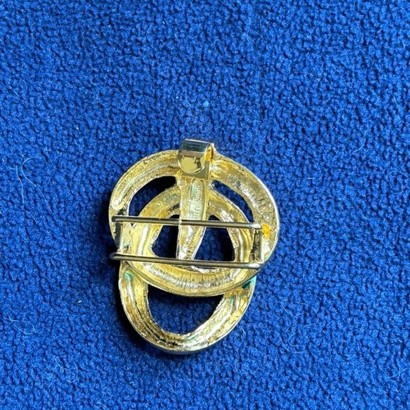 Vintage Signed Dotty Smith Gold Tone Chunky Scarf Clip - Picture 3 of 5